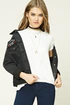 Forever21 Women's  Ribbed High-low Top