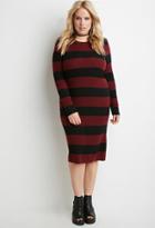 Forever21 Plus Striped Rib Sweater Dress