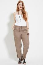 Forever21 Plus Women's  Cocoa Plus Size Linen-blend Pants