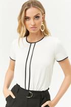 Forever21 Contrast-trim Chiffon Top