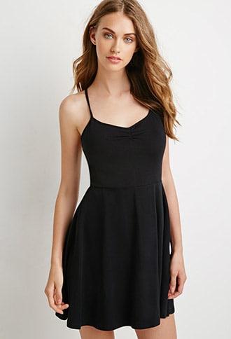 Forever21 Fit & Flare Crisscross Cami Dress