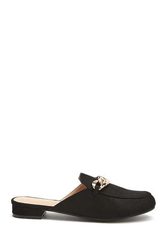 Forever21 Faux Suede Chain Mules