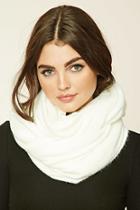 Forever21 Cream Fuzzy Knit Infinity Scarf