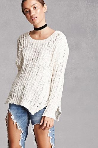Forever21 Vented Open-knit Sweater