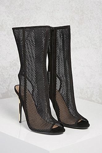 Forever21 Mesh Knit Stiletto Boots