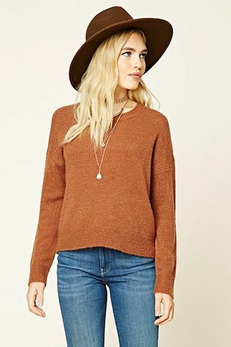 Forever21 Women's  Boxy Crew Neck Sweater