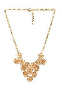 Forever21 Cutout Floral Bib Necklace