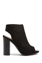 Forever21 Faux Nubuck Cutout Booties