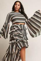 Forever21 Plus Size Ruffled Stripe High-low Skirt
