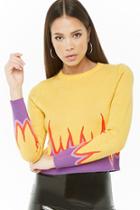 Forever21 Flame-trim Knit Sweater