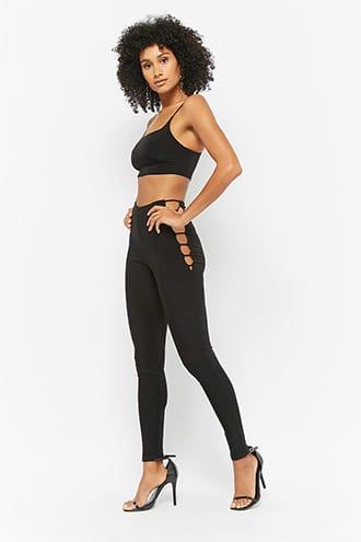 Forever21 Cami Crop Top & Ladder Cutout Pants Set