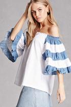Forever21 Off-the-shoulder Contrast Top