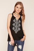 Forever21 Geo Embroidered Top