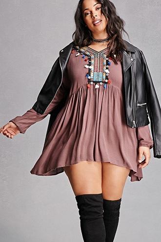 Forever21 Plus Size Velzera Tassel Dress