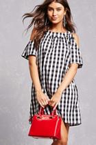 Forever21 Gingham Open-shoulder Dress