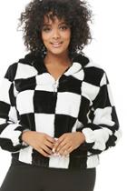 Forever21 Plus Size Checkered Faux Fur Anorak