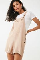 Forever21 Linen-blend Cuffed Overalls