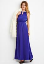 Love21 Women's  Clematis Blue Contemporary Rhinestone-embellished Maxi Dress
