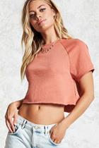 Forever21 Raw-cut French Terry Crop Top