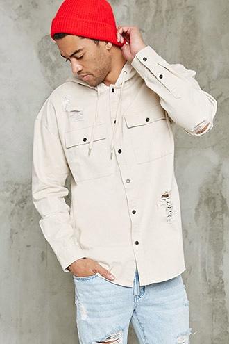 Forever21 Slim-fit Hooded Shirt