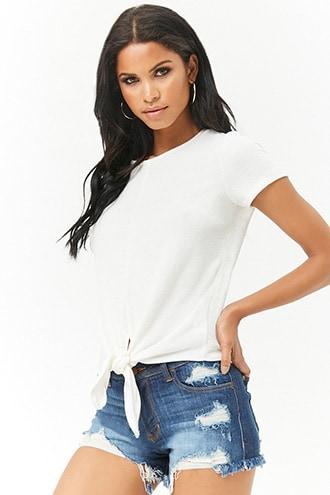 Forever21 Knotted French Terry Top