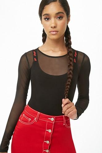 Forever21 Amore Graphic Cami Bodysuit