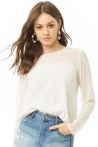 Forever21 Sheer-trim Woven Top