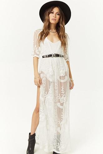 Forever21 London Rose Lace Maxi Dress
