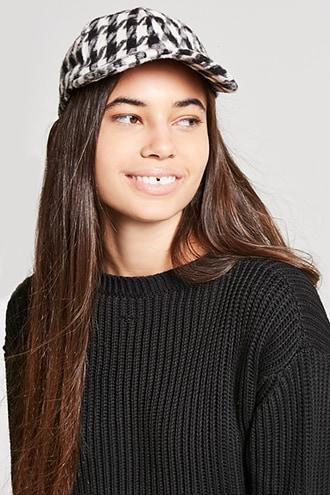 Forever21 Houndstooth Baseball Hat