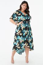 Forever21 Plus Size Tropical Print Belted Dress