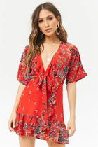 Forever21 Selfie Leslie Floral Print Crepe Mini Dress