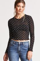 Forever21 Mesh Polka Dot Crop Top