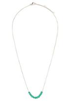 Forever21 Beaded Birthstone Necklace (teal/silver)