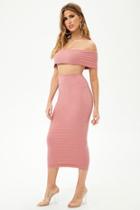 Forever21 Off-the-shoulder Crop Top & Maxi Skirt Set