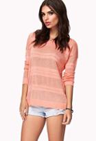 Forever21 Striped Open-knit Sweater