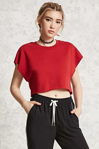 Forever21 Raw-cut Boxy Sweatshirt