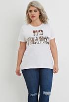 Forever21 Plus Women's  Plus Size Sequined No Graphic Tee