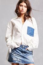 Forever21 Oversized Denim Pocket Shirt