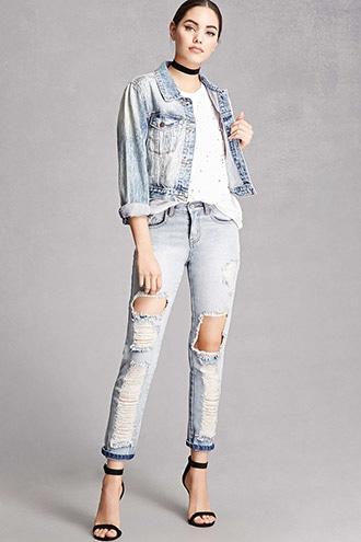 Forever21 Korirl Destroyed Skinny Jeans