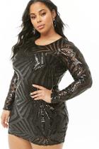 Forever21 Plus Size Abstract Sequin Overlay Dress