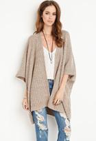 Forever21 Women's  Draped Open-front Cardigan (taupe/cream)