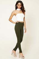 Love21 Women's  Olive Contemporary Zippered Pants