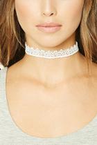 Forever21 White Floral Crochet Lace Choker
