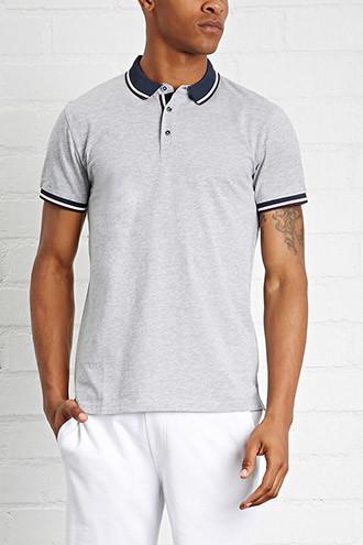 21 Men Men's  Heathered Knit Polo