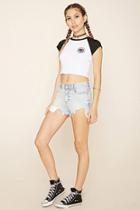 Forever21 Women's  White & Black Vision Street Wear Tee