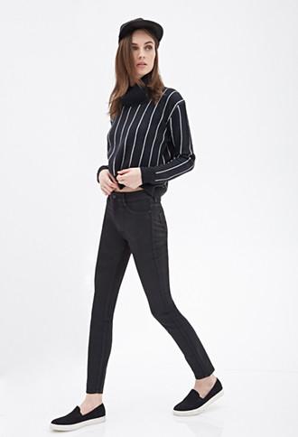 Forever21 Women's  Coated Skinny Jeans