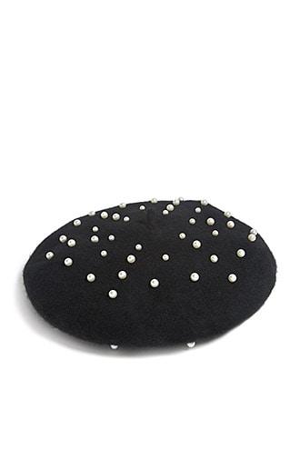 Forever21 Faux Pearl Wool Beret