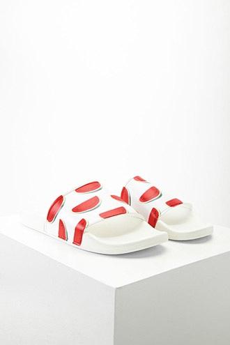 Forever21 Faux Leather Watermelon Slides