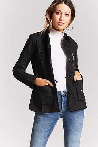 Forever21 Horn-button Cargo Jacket
