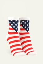 Forever21 American Flag Print Crew Socks